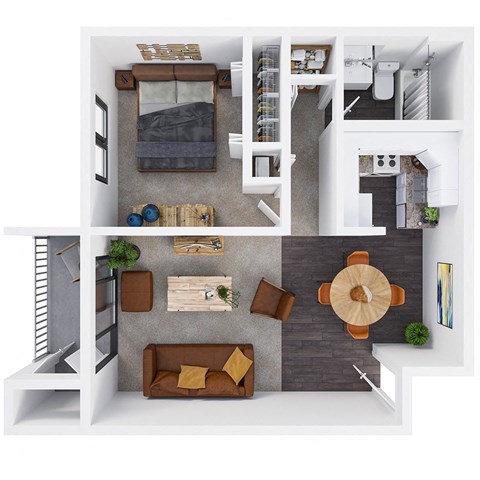 a floor plan of a 650 square foot apartment at Talavera Apartments in Boise, ID.  at Talavera, Boise, Idaho